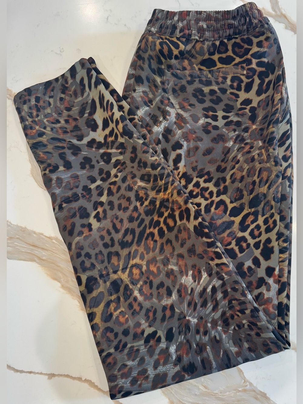 GUESS Leopard Print Jogger Pants S Pull On Drawstring Mob Wife Y2K Glam